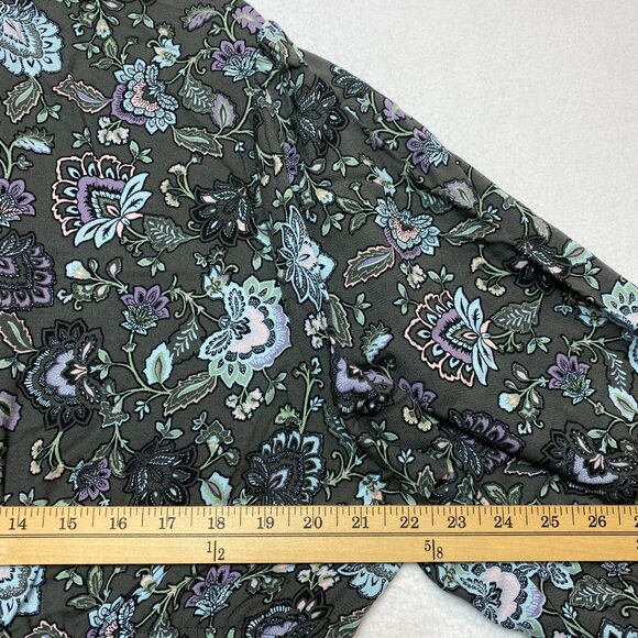 Torrid Challis Dress Women's 2X Gray Tea Length Front Tiered A-Line $79 NWOT - Picture 6 of 8